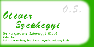 oliver szephegyi business card